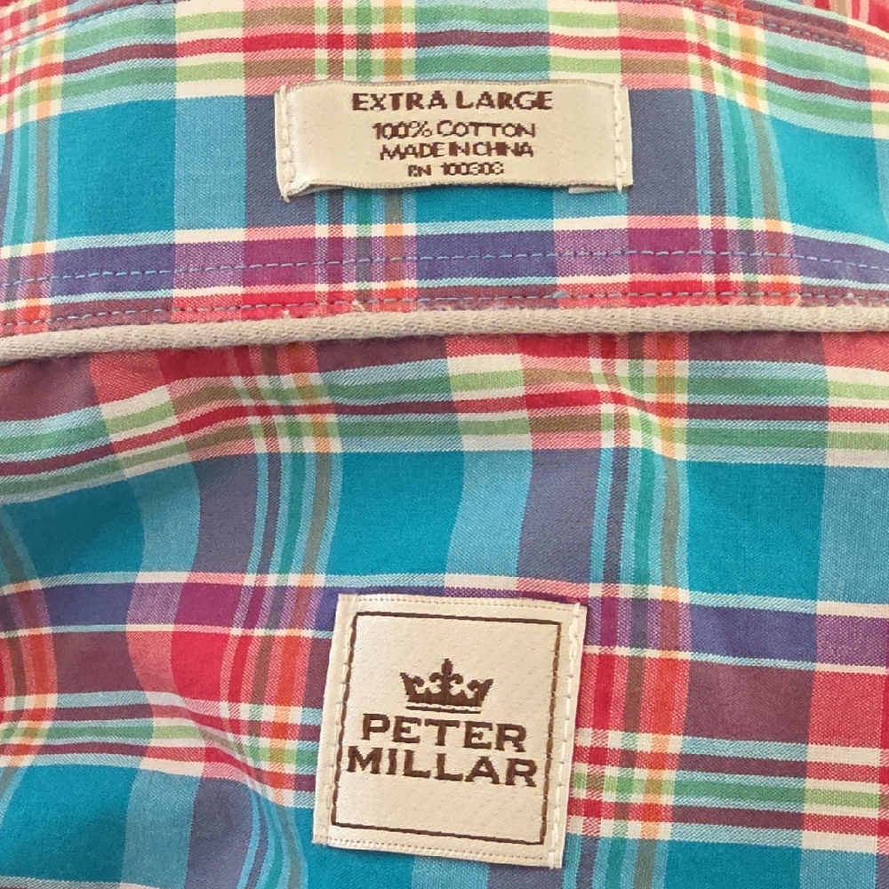 Peter Millar Vibrant Plaid Cotton Shirt